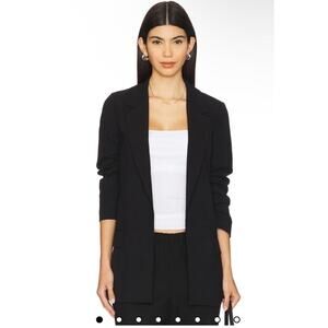 ALLSAINTS Aleida Blazer Womens Size 4 Black Open Front Lined Workwear Preppy